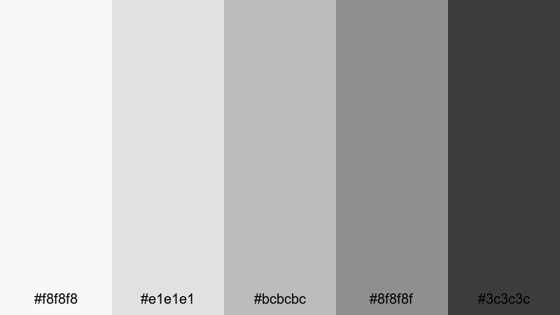 soft studio hush gray white color palette with hex codes