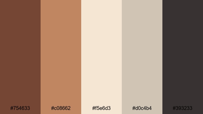 soft studio leather chestnut color palette with hex codes