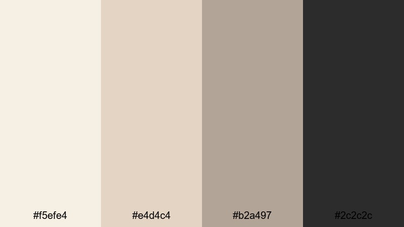 soft studio neutral beige black color palette with hex codes