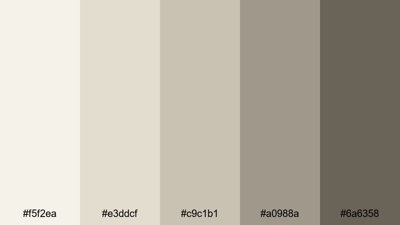 soft studio neutral white gold color palette with hex codes
