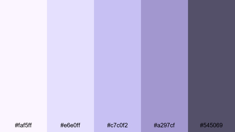 soft studio orchid glow orchid color palette with hex codes