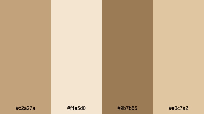 soft suede neutrals camel color palette with hex codes