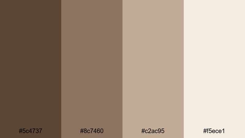 soft taupe workspace umber color palette with hex codes
