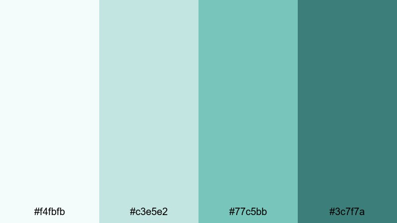 soft teal interface lake color palette with hex codes