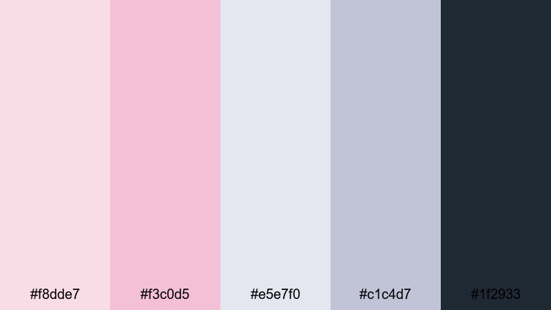 soft tech interface blush pink color palette with hex codes