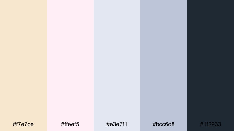 soft tech interface champagne pink color palette with hex codes