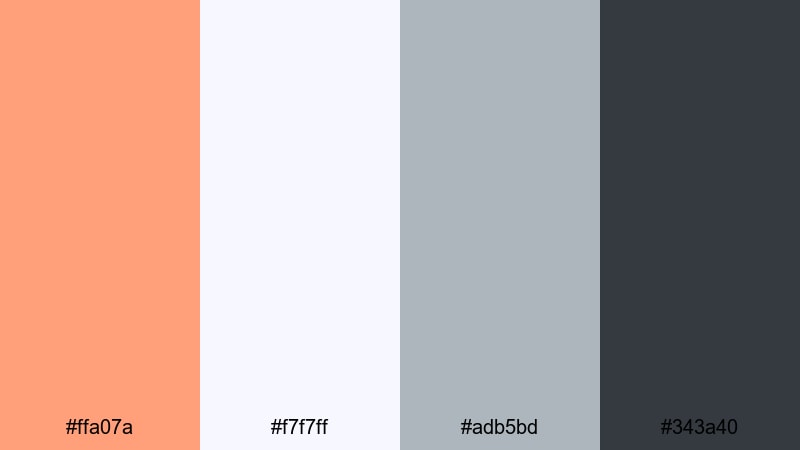 soft tech interface light salmon color palette with hex codes