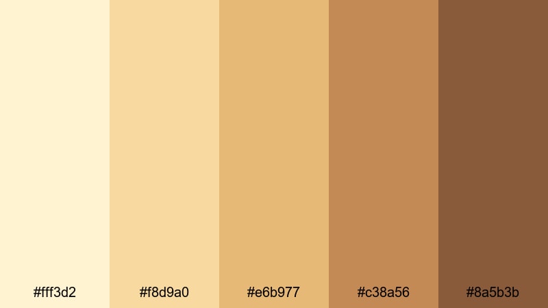 soft terrace glow blond color palette with hex codes