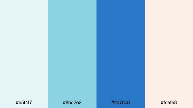 soft tidal breeze cerulean blue color palette with hex codes