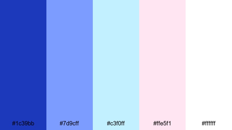 soft tidal daydream persian blue color palette with hex codes