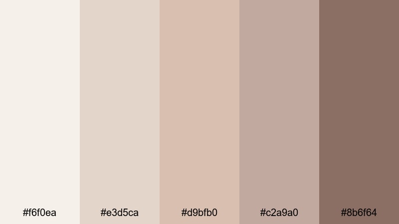 soft whispered linen taupe color palette with hex codes
