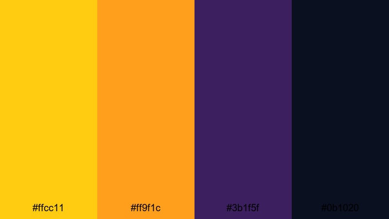 solar flare spotlight supernova color palette with hex codes