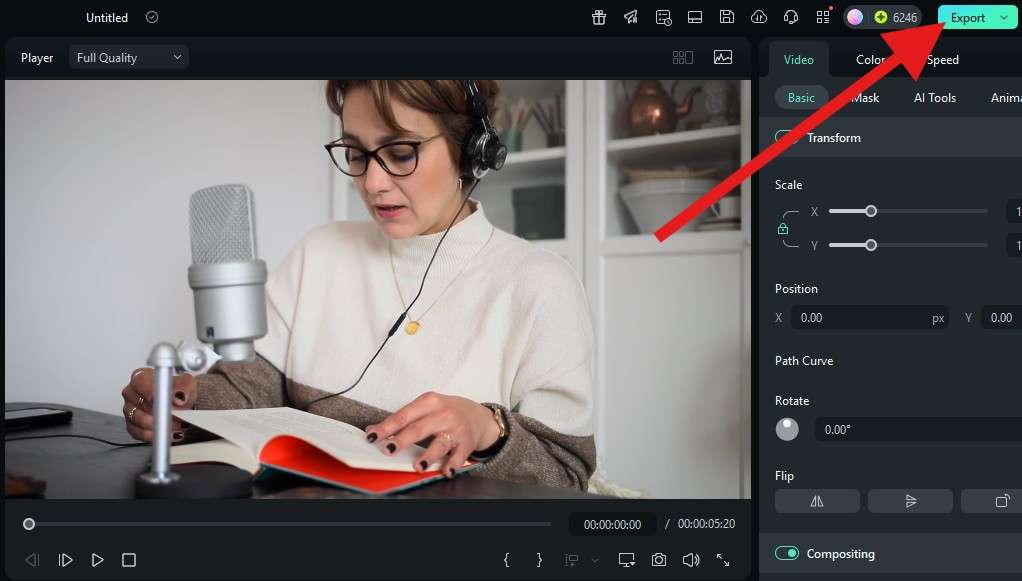export short clips using filmora desktop