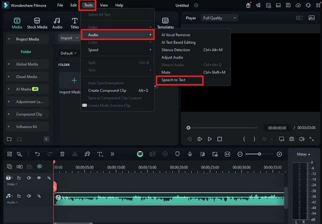 access speech to txt tool
