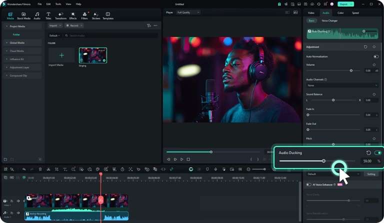 filmora audio ducking for memorial