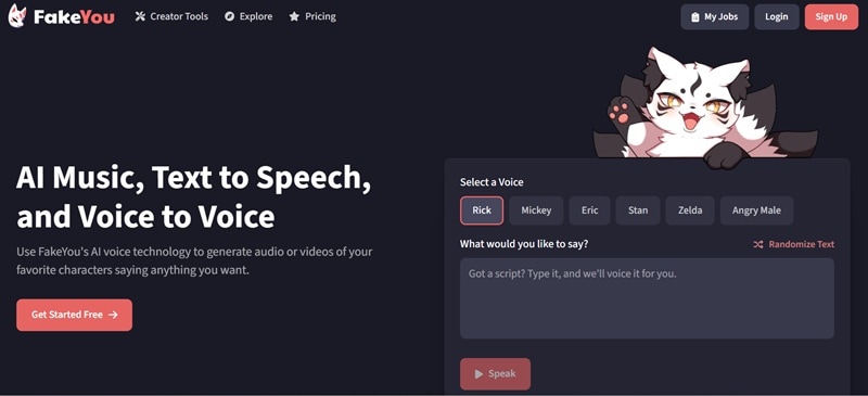 fakeyou top sonic ai voice generator