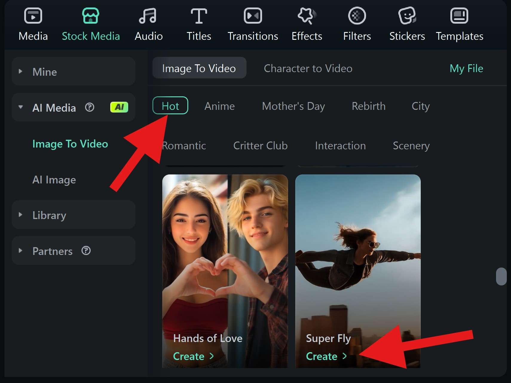 find super fly template filmora desktop