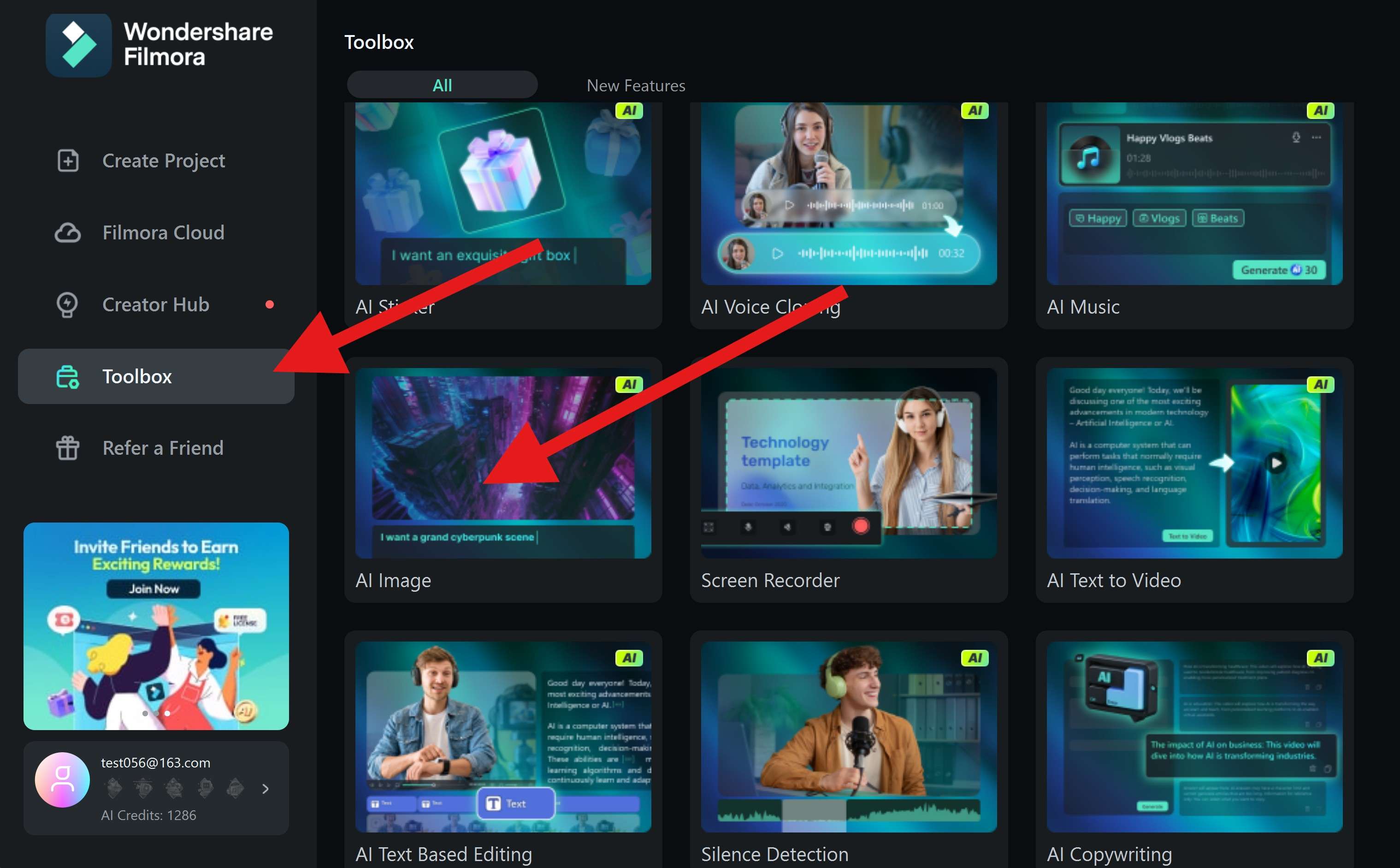 activate ai image feature filmora desktop