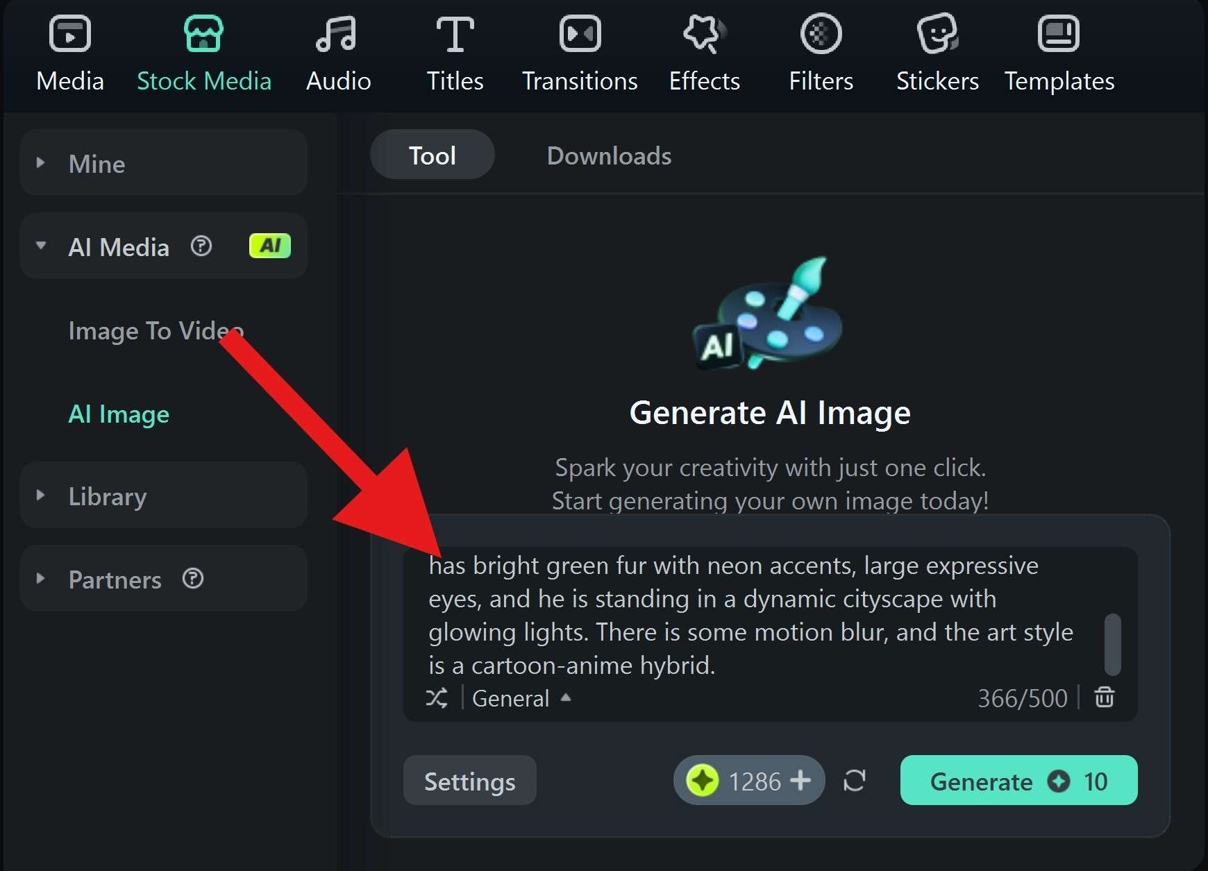 add a text prompt ai image