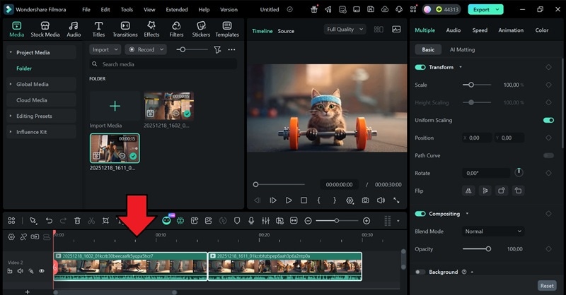 combine the videos in filmora