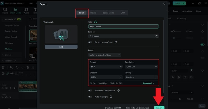 export and save your video