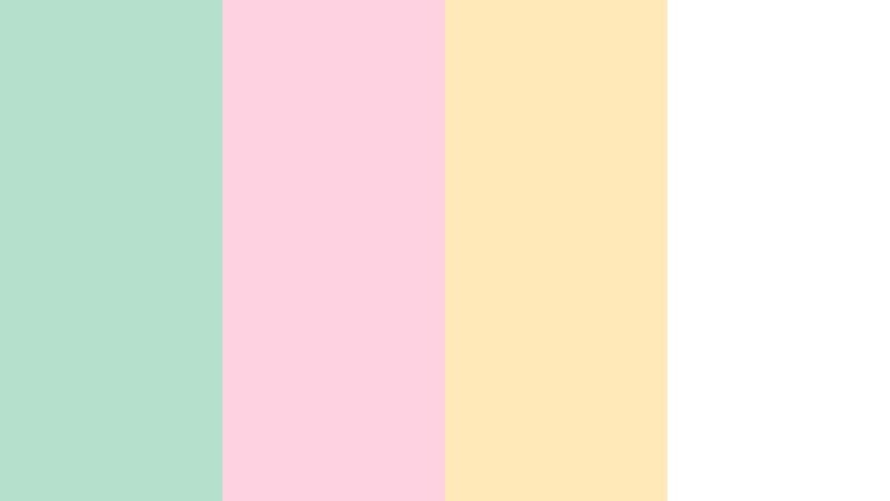 sorbet city pop powdered mint color palette with hex codes