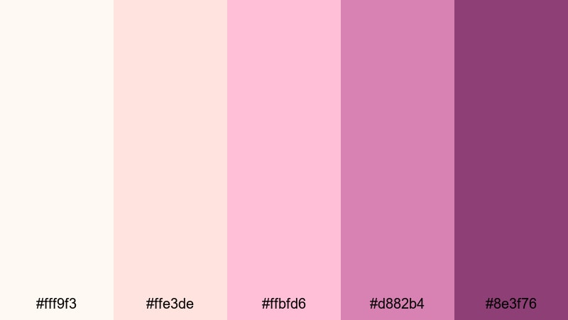 sorbet sky mulberry color palette with hex codes