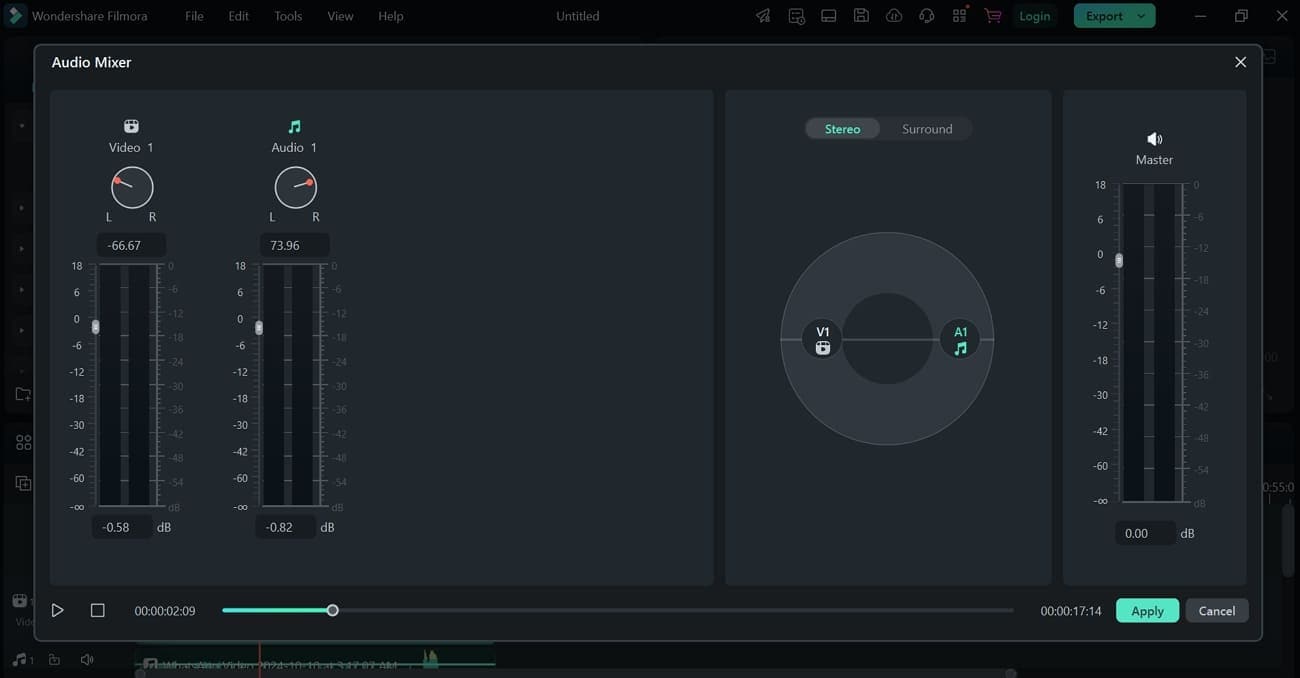 wondershare filmora sound mixer software 