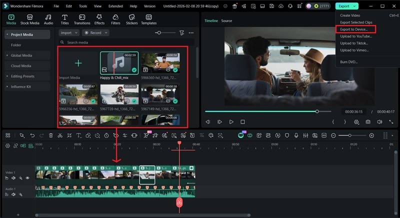 edit and export video