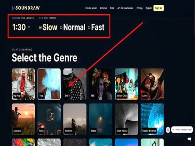 select the genre soundraw ai