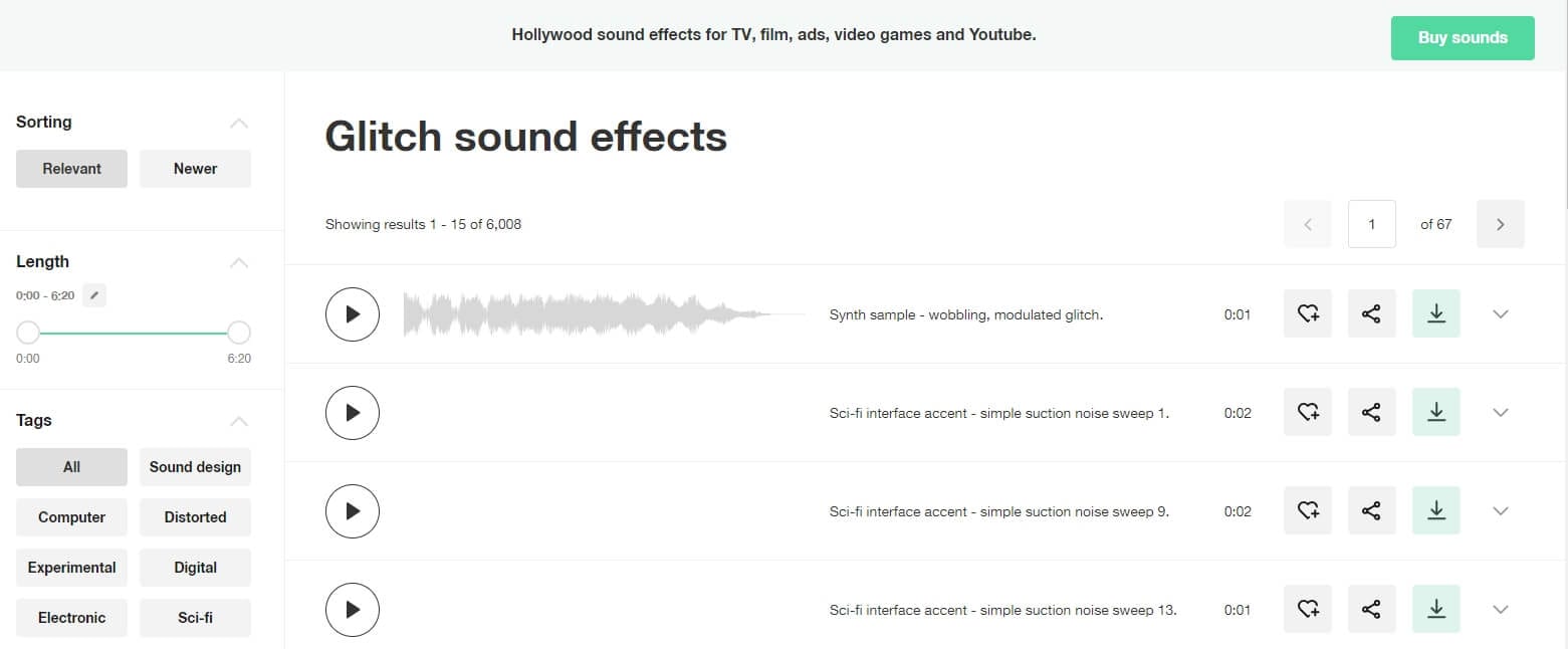 Soundsnap online glitch sound effect download