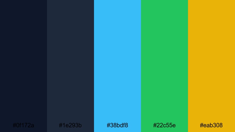 space explorer night kids color palette with hex codes