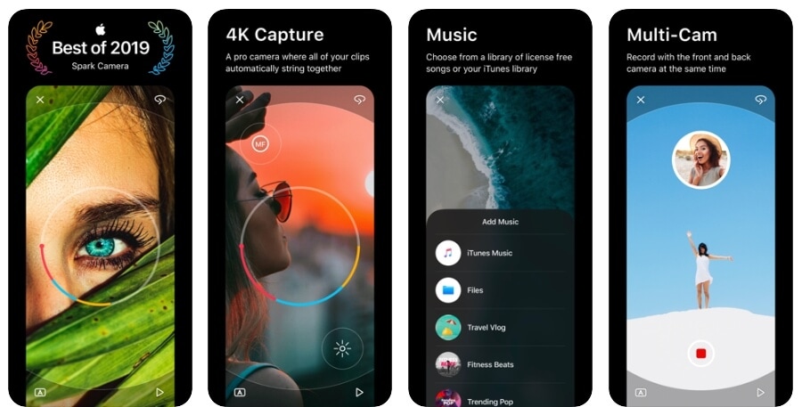 Trendige Apps in 2019 für iPhone - Spark Camera & Video Editor 