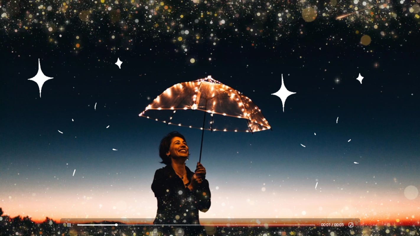 Effets scintillants dans FlexClip