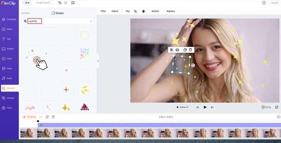 flexclip sparkle overlays