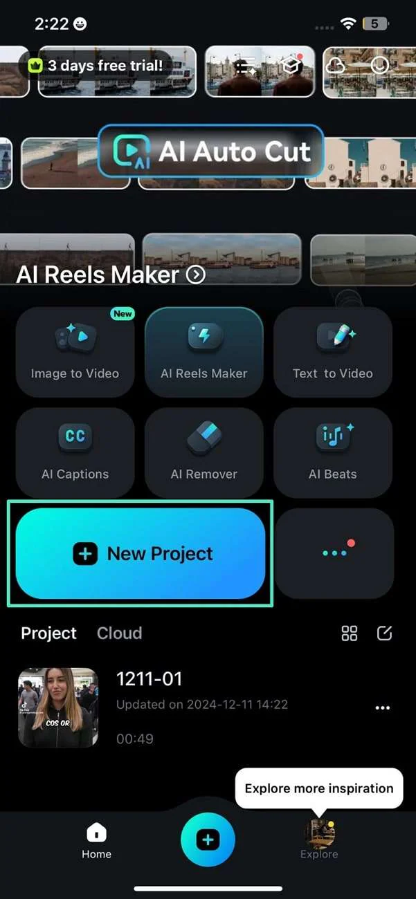 create new special effects app project