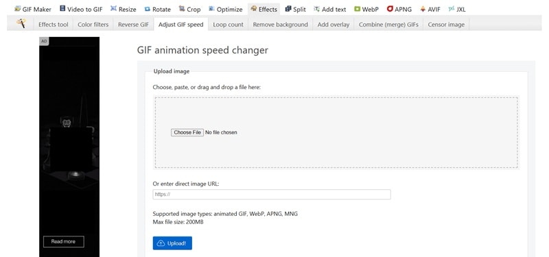 upload gif to ezgif