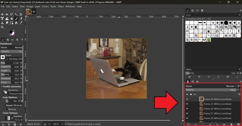 open the layers panel on gimp