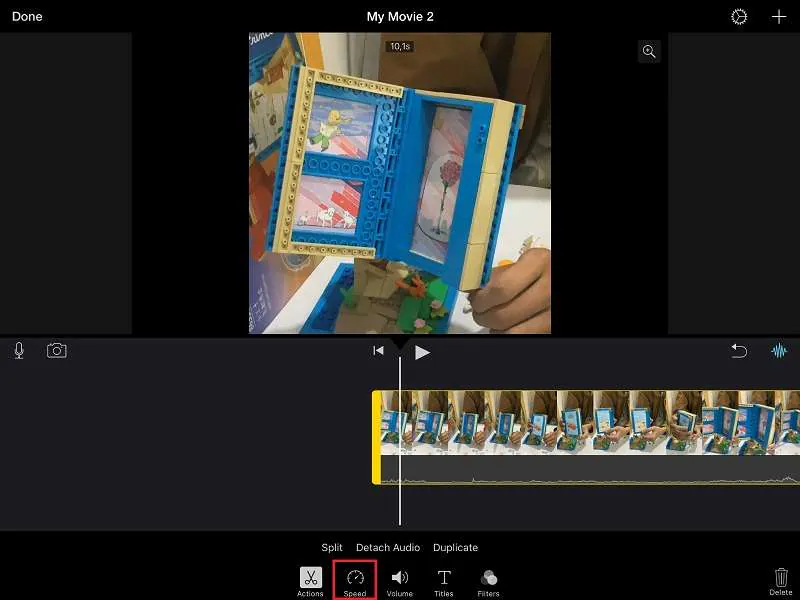 speed up video on imovie