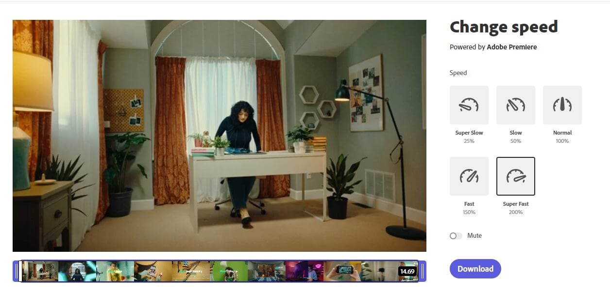speed up video online adobe express