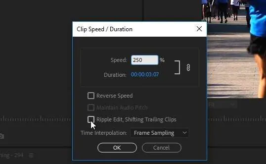 enable the ripple edit option