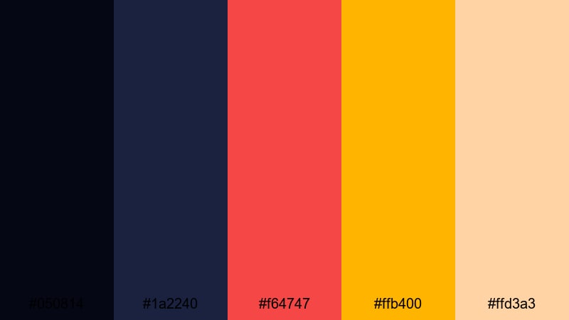 spice market neon arabian nights color palette with hex codes