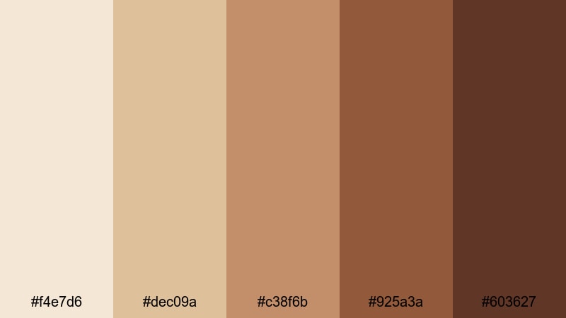 spiced chai studio beige sand color palette with hex codes
