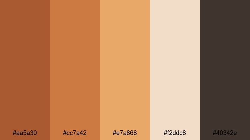 spiced chai studio orange color palette with hex codes