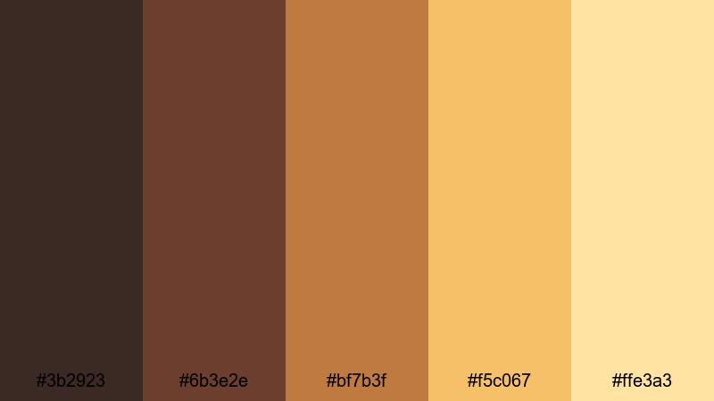 spiced latte workspace brown yellow orange color palette with hex codes