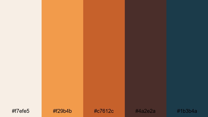 spiced tech interface orange brown color palette with hex codes