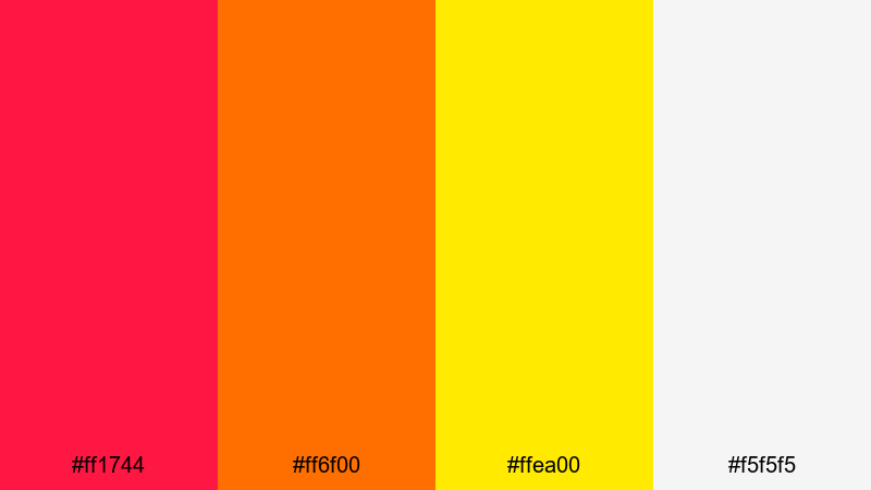 spicy pop graphics red orange yellow color palette with hex codes