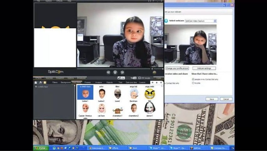 splitcam webcam effects