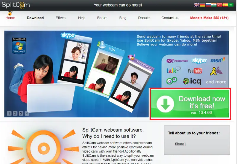 splitcam visita e download