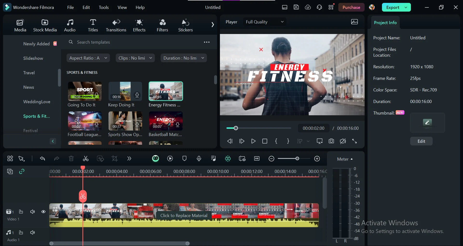 fitness video templates for free